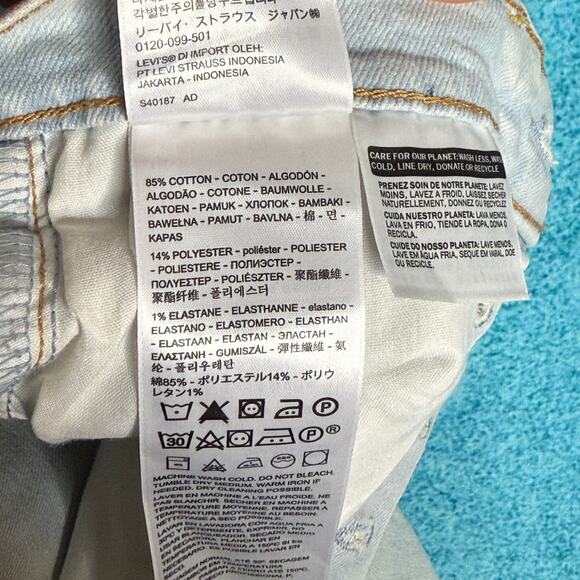Levis Jeans Womens 28 Blue Denim Ribcage Straight Ankle Button Fly Size 28x27 - Picture 14 of 16